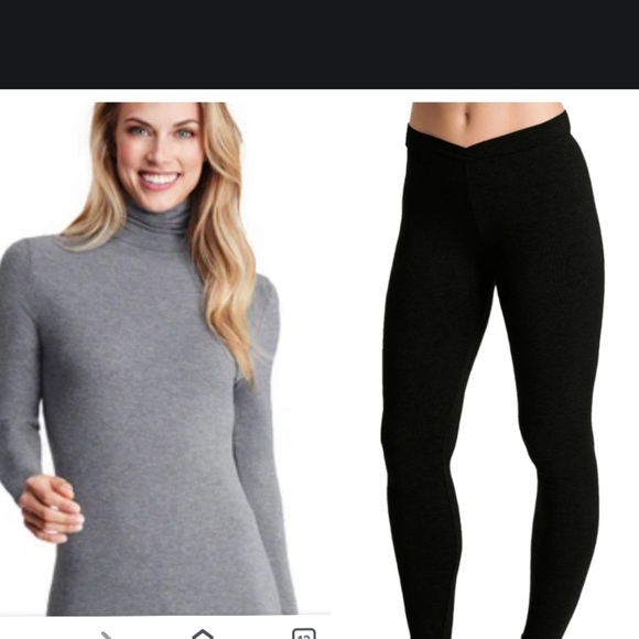 2 PC Cuddl Duds black loungewear pants Small turtleneck top XS NWOT - Picture 1 of 9